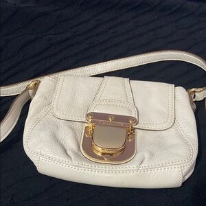 Michael Kors Off White Crossbody Bag with Gold Accents